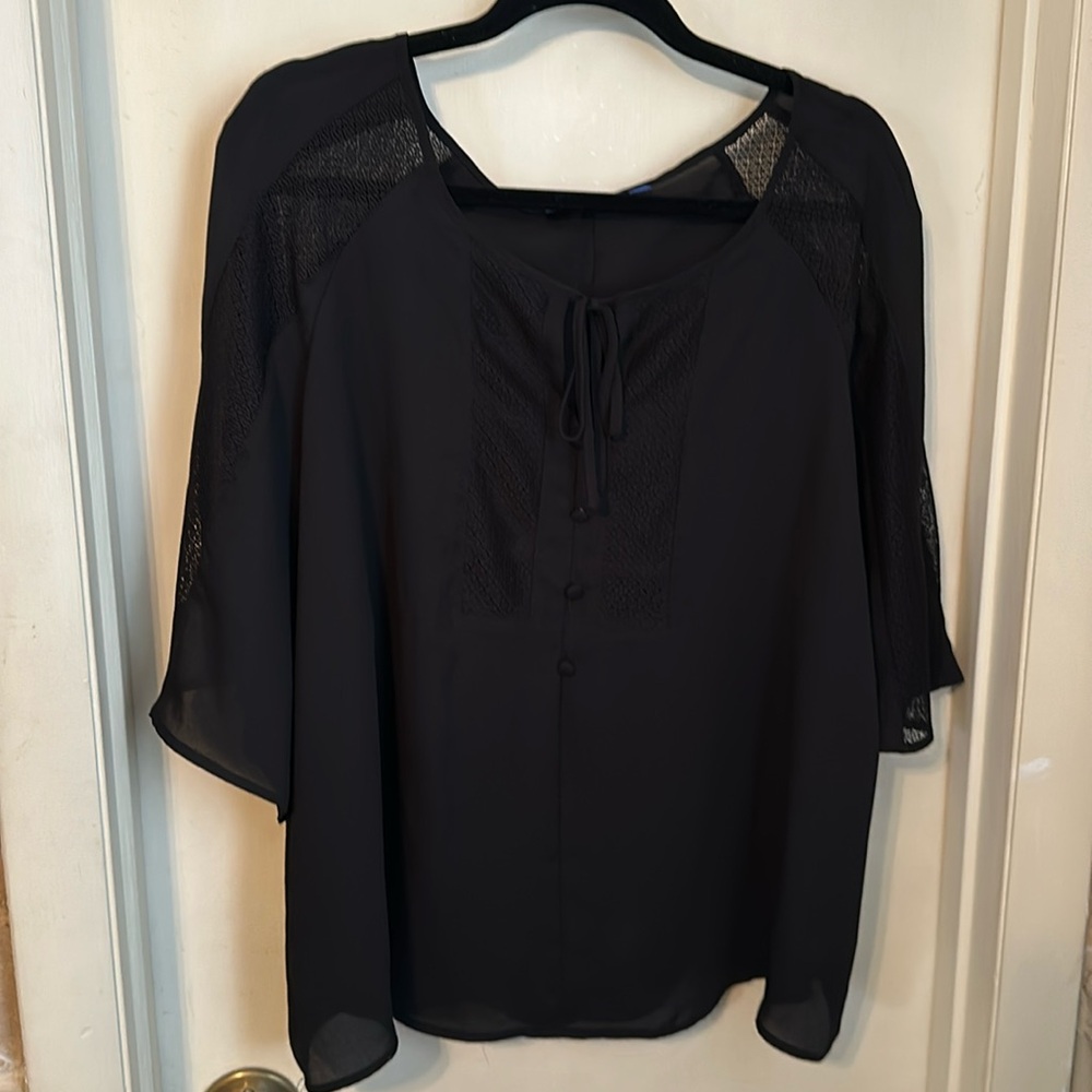 Apt 9 Sheer Black Blouse Size XXL NWOT